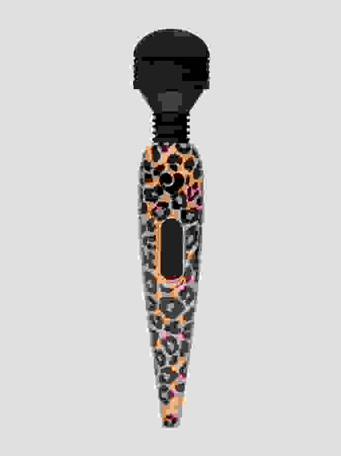 Lovehoney Deluxe Rechargeable Mini Leopard Massage Wand Vibrator, Brown, hi-res